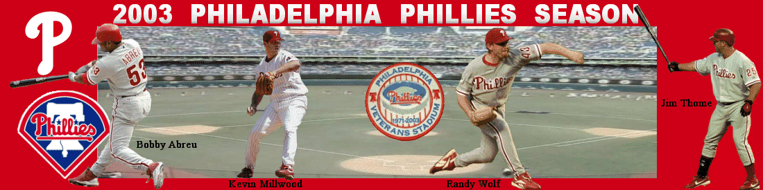 2003 Philadelphia Philles Season Stats & Standings